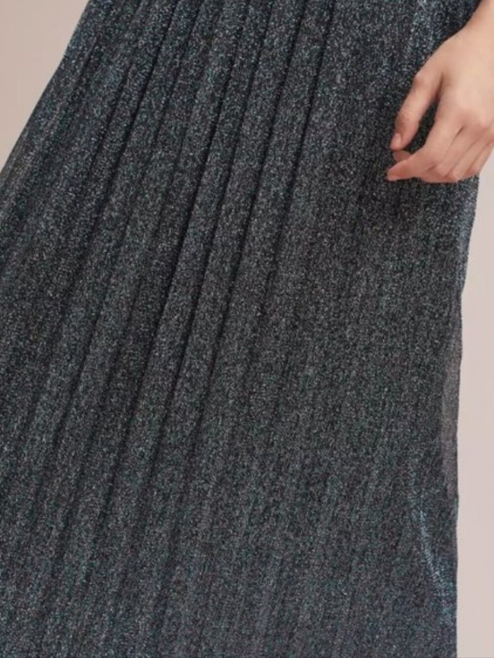 Anthropologie Moulinette Soeurs Metalkic Wrap Pleated Midi Dress Size 4 - Picture 2 of 8